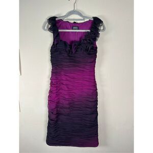 Adrianna Papell Boutique NWT ruffle purple Formal Dress Sz 8